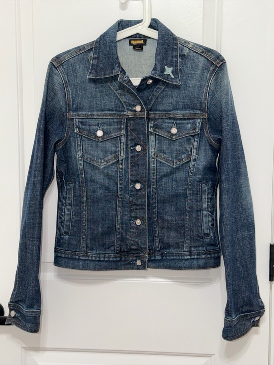 Manuel Jackets & Blazers - Manuel Denim Jacket Women’s Sz Small Rhinestone Buttons Cross Detail Made in USA